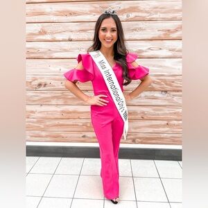 Posh Couture Vibrant Pink Ruffle Jumpsuit